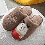 Perferct Damen Hausschuhe Winter,Eltern-Kind-Baumwollpantoffeln, rutschfeste Baumwollpantoffeln FüR MäNner Und Frauen Mit Dicken Sohlen, Cartoon-PlüSchpantoffeln FüR Kinder Im Winter-F_44-45