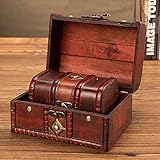 pu ran Vintage Holz Make-up Veranstalter, Schmuck Aufbewahrungsbox Schatztruhe Fall Mit Schloss Kombinationsschloss SN