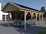 Carport Satteldach LE MANS IV 400cm x 700cm KVH Bausatz Konstruktionsvollholz F