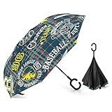 ERDG Regenschirm Winddicht Strong Reverse Regenschirm Invertiertes Reverse Windproof Design Winddicht Geeignet für regnerische oder sonnige Tage American R