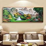 Yimze DIY 5D Diamond Painting Kit Wald Wasserfall See Large Voll Full Drill Diamant Painting Bilder Kristall Strass Stickerei Kreuz Stich Art Große Diamant Malerei Home Wall Dekor Geschenk 20x40