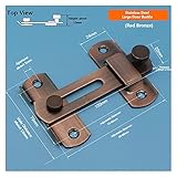 YSJJMES Türschnalle 1 STÜCKE 304 Edelstahl HASP-Latch-Verriegelung Gate-Latches Türschloss Gleitfenster Türschloss Griff Türlatch Home Hardware (Color : Red Bronze-L)