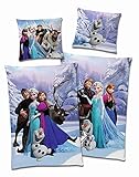 BERONAGE Frozen 2 Kinder-Bettwäsche Die Eiskönigin Sven 135 x 200 cm + 80 x 80 cm 100% Baumwolle Renforcé-Linon-Qualität YKK-Reißverschluss Disney Anna ELSA Olaf unverfroren Deutsche Größ