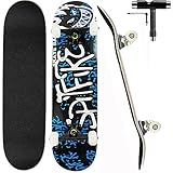 Skateboard Komplettboard, Deecam 31×8 Zoll Cruiser Skateboard für Anfänger Kinder Jugendliche Erwachsene, ABEC-7 Kugellager und 7-lagigem Ahornholz Longboard mit All-in-one Skate T-T