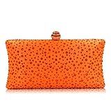 Damen-Handtaschen mit Strasssteinen, für Partys, Abschlussbälle, Hochzeiten, Abendveranstaltungen, Orange (Orange), Einheitsgröß