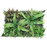 Shiwaki Plant Panels 24 'x 16' Künstliche Hecke Zaun Sichtschutz Rasen Indoor Outdoor Wandboden Realistische grüne Pflanzen Garten Dekor - große B