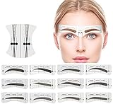 96Pcs Augenbrauen Schablone, Augenbrauen Form Aufkleber, 12 Stile Augenbrauenlineal, Gestaltung Schablonen Berufsmakeup Augenbraue Zeichnung Karte mit 6 wiederverwendbaren Schablonen Werkzeug