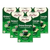 Yogi Tea 6x Grüne Energie Bio Yogi Tee I erfrischende ayurvedische Kräuter-Tee-Mischung I Bio-Qualität - 6x 17 Tee-Beutel I Grüner Tee 6 Päck