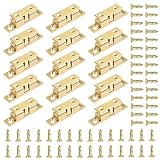 Bubuyun 15 Stück Messing Doppel Kugelschnäpper Universal Türschapper Kugelschnäpper Möbelschnäpper Türverschluß Messing Double Ball Roller Catch Tür Latch mit Schrauben für Schranktüren (32 * 6.5 mm)