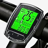 IPSXP Fahrradcomputer, Kabelgebundener Fahrrad Tacho Kilometerzähler Geschwindigkeitsmesser Wasserdicht Radcomputer Tachometer mit LCD Display, Automatischer Schlaf/Wachzustand, Batterie E