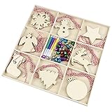 Exuberanter Weihnachtsbaum Holz Anhänger Schneeflocke Elch Stern Schneemann Engel Handgemachte Kugeln Weihnachts Hängen Ornamente Set Für Zeichen Machen Beschriftung