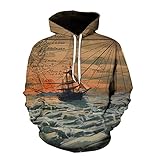 Ying Hoodie Herren Frühling Herbst Lose Persönlichkeit 3D Druck Herren Pullover Modern Urban Jugend Langarm Mit Tasche Täglich Casual All-Match Herren Sweatshirt A-13 S