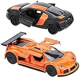 siku 6310, Sportwagen Set, Spezialedition, 1:50, Metall/Kunststoff, Orange/Schw