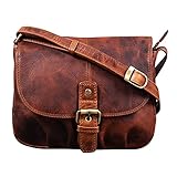 STILORD 'Iris' Leder Handtasche Damen klein Vintage Umhängetasche zum Ausgehen Klassische Abendtasche Partytasche Freizeittasche Echtleder, Farbe:Kara - Cog