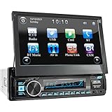 XOMAX XM-V779 Autoradio mit Mirrorlink I 7 Zoll / 18 cm Touchscreen I Bluetooth Freisprecheinrichtung I RDS I SD, USB, AUX, MIC-IN I Anschlüsse für Rückfahrkamera und Lenkradfernbedienung I 1 DIN