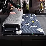 DJLOOKK Faltbare Bodenmatratze, Florale japanische Futon-Matratze, Roll Up Tatami-Bodenmatte, tragbare Camping-Matratzen-Schlafunterlage, Bodenliege-Couch-Bett,King