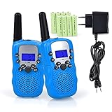 Funkprofi Walkie Talkie Set für Kids, 388 Funkgerät für Kinder mit Wiederaufladbarer Akkus, Hobbyfunker 8 Kanal PMR 446 Reichweite bis 2 – 3 km (2er-Set) B