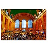 Grand Central Terminal der USA Amerika New York Puzzle für Erwachsene 300 Teile Holz Kinderpuzzle Reisegeschenk Souvenir 16,5 × 12 Z