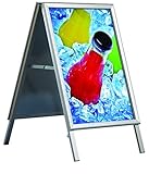 DISPLAY SALES Kundenstopper Outdoor Wasserfest, DIN A1, Plakatständer mit 32 mm, Gehrungseck