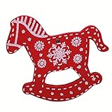 5Pcs/Pack   Rotes Pferd Holzknopf   Kinder Mädchen Dekorationen Jungen Kinder Niedlichen Tier Trojaner Spielzeug Kinderzimmer Dekor Weihnachten-Standard,