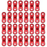 Jubaopen Aluminiumlegierung Guyline 30 Stück Zeltspanner Zeltzubehör Cord Adjuster 5mm Zelt Spanner Seil Teller Seilspanner für Zelt Outdoor Wandern Camping Picknick (3.9*1.6cm)