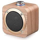 HBBOOI Retro Bluetooth Lautsprecher, Radio Aus Walnussholz Mit Klassischem Stil, Tragbares Radio Starke Bassverstärkung, Laute Lautstärke, Bluetooth 4.2, AUX TF-Karte Und MP3-Play