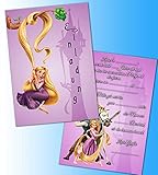 Einladungskarten 10er Set + 10 Umschläge Kindergeburtstag kompatibel mit Rapunzel, Format DIN A6 (Postkarte 148 x 105 mm), 0029