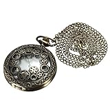 Pmandgk Retro Steampunk Taschenuhr Quarz Kettenuhr Uhren Anhaenger Halskette Geschenk