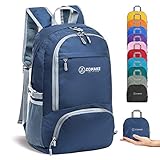 ZOMAKE Ultraleicht Faltbarer Rucksack 30L,Kleiner Rucksäcke Wasserdicht Wanderrucksack Packable Backpack für Damen Herren Outdoor Wandern(Marineblau)