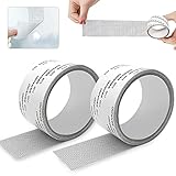 Fliegengitter-Reparaturband, 2 Rollen Fliegengitter Reparatur Klebeband, Fliegengitter Reparatur Set, Fiberglas Maschen für Fenster und Tür Schirm Reparatur Anti Moskito und Insekt, 5cm x 200 cm(Grau)