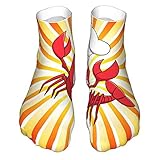 Feuchtigkeitsableitende, niedrig geschnittene Socken, leger, Sport, Crew-Socken, fröhlich, lächelnd, rot, Hummer, Koch, Socken, lustige Geschenke für Teenag