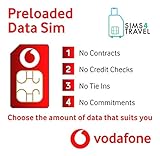 Vodafone Vodafone SIM-Karte mit unlimitierten 4G/5G UK Daten 25 GB im Roam kostenlos in 70+ Ländern enthalten Keine Verträge, keine Verpflichtungen, keine Bindungen (gültig für 30 Tage)