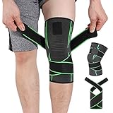 HOMPO Kniebandage für Sport mit Einstellbarem Druck-Riemen Knieorthese Knieschoner für Männer Damen, Knieschützer für Sport Gymgears Fitness Volleyball Bike Handball Joggen,1 Stuck