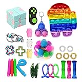 Fidget Sensory Toys Set Sensorische Fidget Spielzeug-Satz Einfaches Grübchen Push Pop für Kinder Erwachsene Autistisch Stressabbau und Anti-Ang