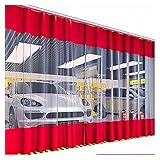 AWSAD Transparente Plane- Draussen Wasserdichter Vorhang- Rostschutztülle Wetterbeständiger Trennvorhang Für Pergola, Vorbau, Pavillon, Anpassbar (Color : Clear red, Size : 1x2.5m)