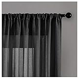 YOUCAI Voile Vorhang Ösenschals Halbtransparent Vorhang Modernen Gardinen Für Wohnzimmer Schlafzimmer Balkon Outdoor Vorhang,Schwarz,100x270