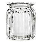12 x Windlichter im Vintage Look H 9 cm - Teelichtgläser Glaswindlichter Tischdeko für Hochzeit - Glasw