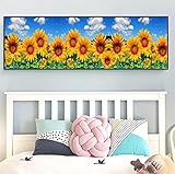 Malen nach Zahlen Kits für Erwachsene Kinder Anfänger, Groß Blumenmeer 60x120cm 5D DIY Diamond Painting Bilder Kit Diamant Malerei Set Strass Stickerei Kreuzstich Kunsthandwerk Wall Dekoration 24x48