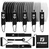 SHLINGTROP Resistance Bands Set Fitnessbänder Set 11er Pack 150lbs Widerstandsbänder Set Expander mit Griffen, Türanker & Fußschlaufen für Fitness, Kraft, Yoga,Heim-Fitnessgeräte für Männer / Frauen…