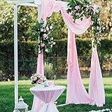 BITFLY 10m x 1,35 m Organza Swag DIY Stoff Hochzeit Top Table Event Party Decor Treppe Schleife Querbehang Tisch Rock - H