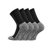 TippTexx24 Trekkingsocken-Wandersocken mit Anti-Loch-Garantie, 4 Paar (Sparpack)/Unisex/SUPERGARN COOLMAX (Black, 43/46)