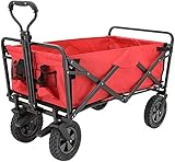 YAOJIA Faltbarer bollerwagen Strand Heavy Duty Outdoor Folding Folding Utility Wagon Mit Rädern Und Verstellbaren Griffen， 176 Lbs Kapazität Zum Einkaufen Strand Camping Garten (Color : Red)