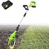 DestinyXVZ Gartenfräse Elektrisch, Bodenfräse Gartenfräs, 4.0Ah Li-Ion-Akku, 10cm Arbeitsbreite 25cm Arbeitstiefe, zum umgraben und lockern vom Boden für perfek