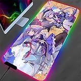 Gaming Mauspads Kawaii Girl RGB Genshin Impact Anime Cooling Pad für Laptop Große Spielmatten für PC Tastatur Maus Teppich 800x400