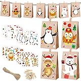 HAIGOU DIY Adventskalender zum Befüllen 24 Tüten zum individuellen Gestalten und zum selber Füllen Weihnachtskalender DIY B