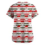 Covers Kasacks Damen Pflege Bunt Kasacks Mit Weihnachten Motiv Medizinische Uniformen Krankenschwester Krankenhaus Berufskleidung Damen-Schlupfkasack