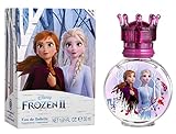 Frozen II Parfüm für Kinder: Eau de Toilette im schönem Glasflakon und Krönchenverschluss mit Anna & Elsa, Duft für Mädchen (30ml)