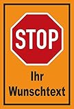 Aufkleber - Stop - Halt - Ihr Wunschtext – 15x10cm – S00357-001-E +++ in 20 V