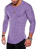 Strickwaren Herren Herbst Winter Basic Klassisch Rundhals Herren Shirt Urban Slim Fit Stretch Einfarbig Männer T-Shirt Täglich Licht Weich Komfortabel Base Herren Lang