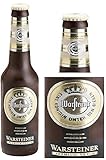 11#093022 Schokolade, Bierflasche, in ORIGINAL Größe, Warsteiner, Bier, Bierflasche aus Schokolade, Schokoladenbierflasche, echte Etik